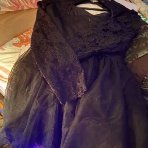 Black evening mini dress